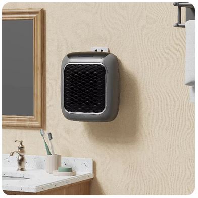 800W Wall-Mounted Mini Heater with Remote Control - PTC Ceramic Electric Heater for Home & Bathroom