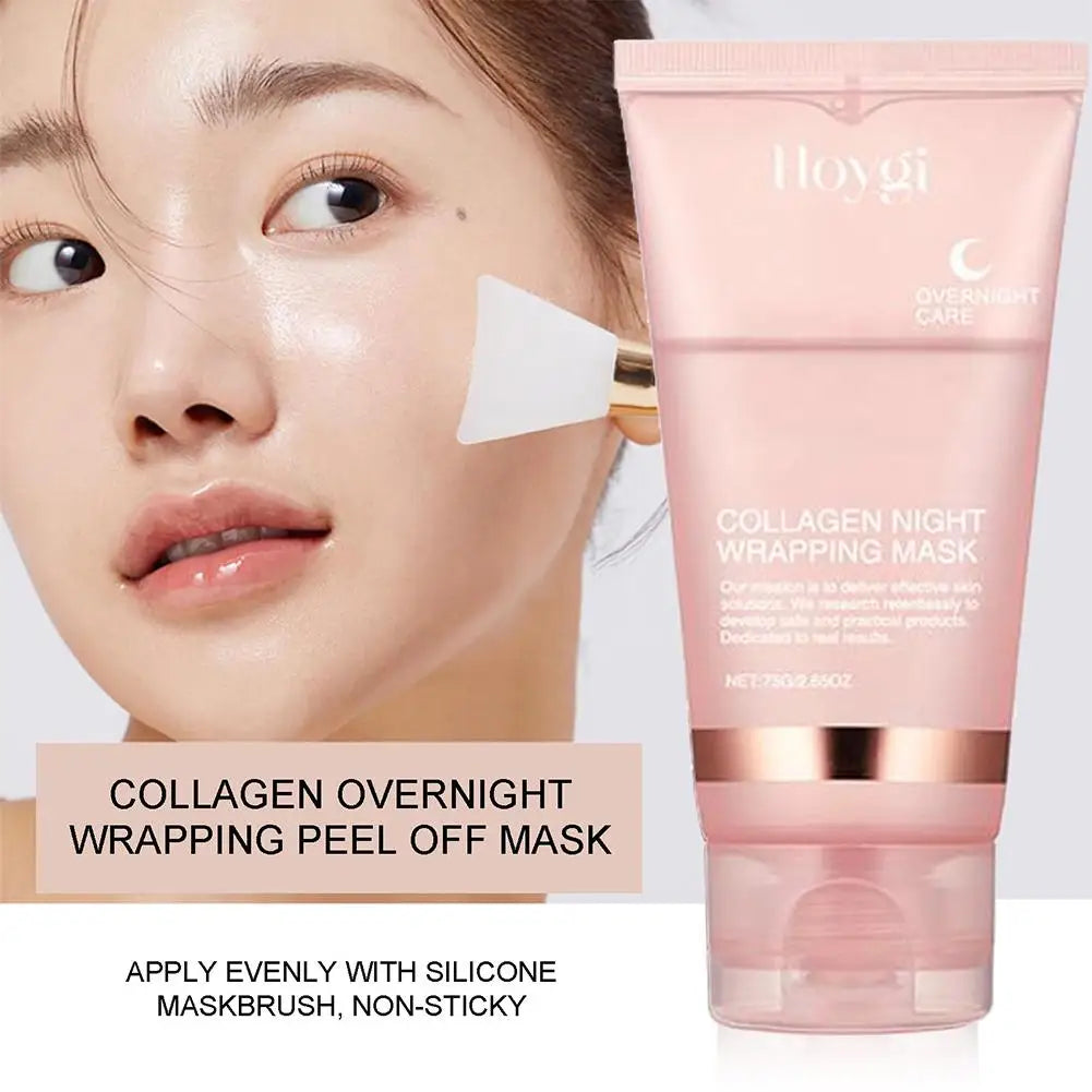 Collagen Overnight Wrapping Peel-Off Facial Mask - Deep Hydration Korean Night Care Mask Cream 75ml
