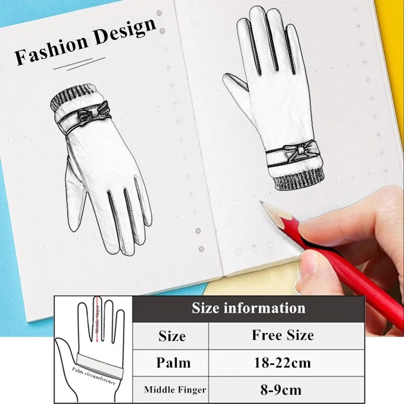 Winter Women's Thermal Touchscreen Gloves - Fleece Lined, Waterproof, Full-Finger Hand Warmers
