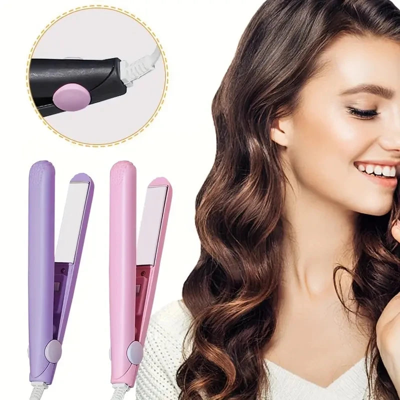 Multi-Color Ceramic Plates, Quick Heating, Non-Damaging, with Bangs Clip for Straightening & Curling