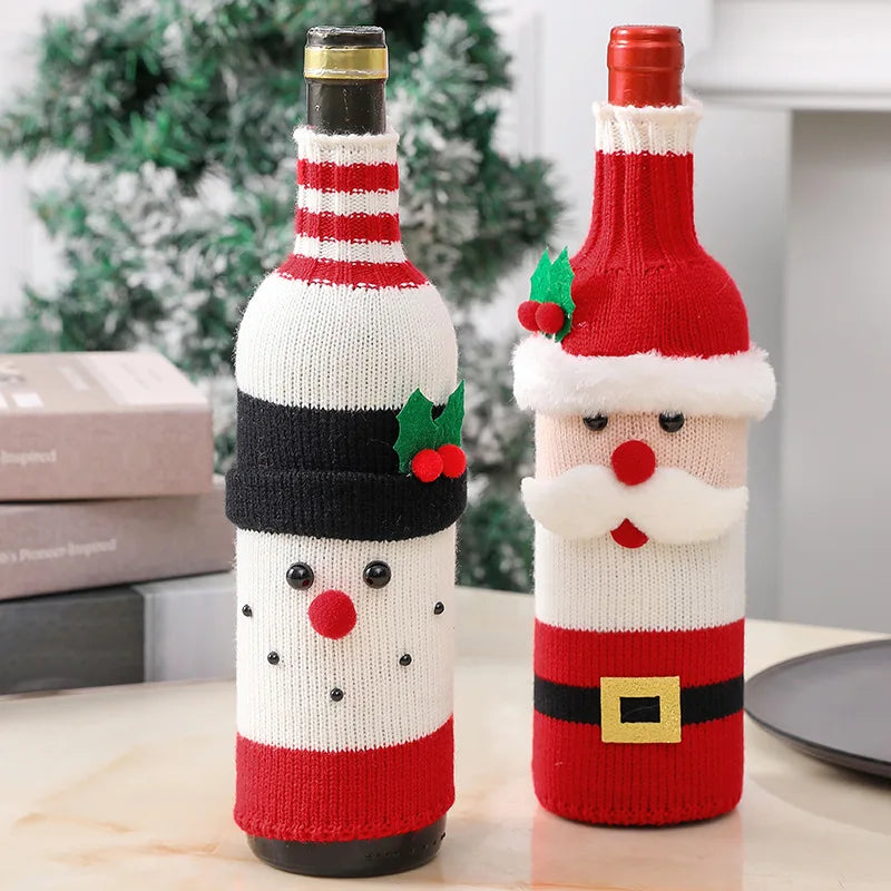 Festive Wine Bottle Covers Set