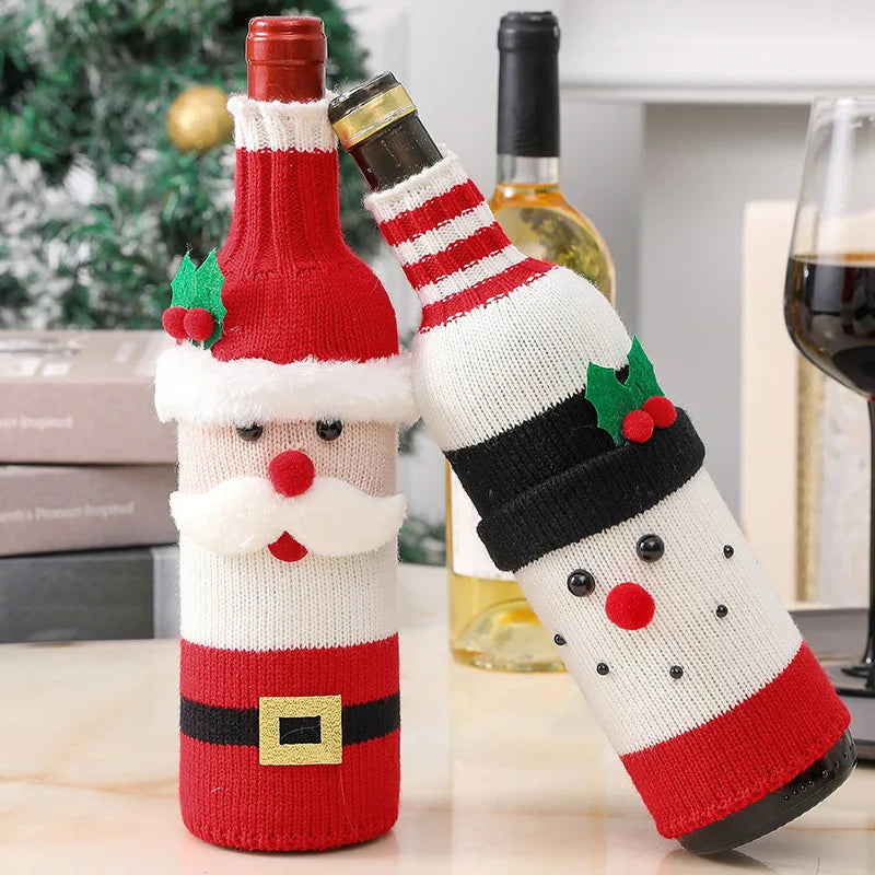 Festive Wine Bottle Covers Set