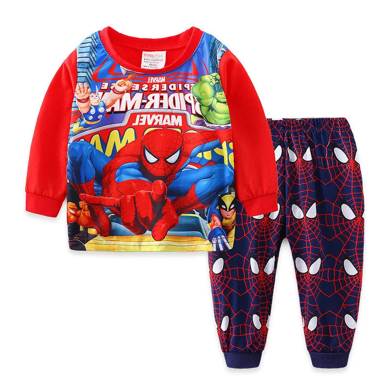 Kids' Cartoon Pyjamas Set | Spiderman & Hulk Collection | Boys & Girls Long Sleeve Sleepwear 2-7T