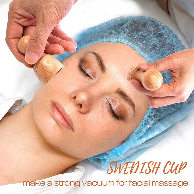 Wooden Face Lifting Massager Kit