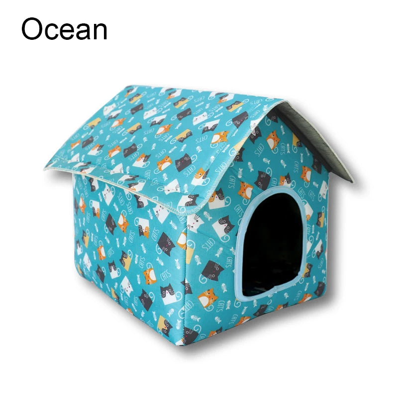 Cozy Outdoor Cat Villa Shelter – Ultimate Comfort for Outdoor Adventures