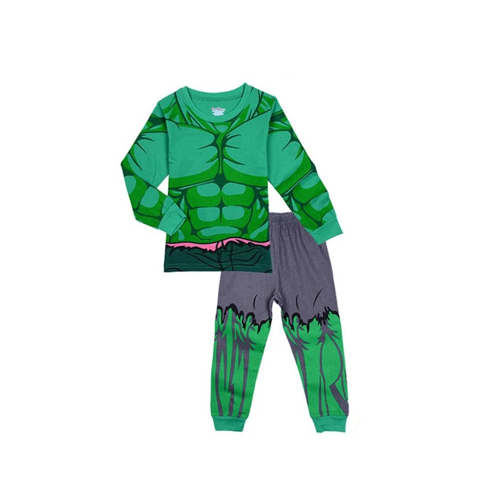 Kids' Cartoon Pyjamas Set | Spiderman & Hulk Collection | Boys & Girls Long Sleeve Sleepwear 2-7T