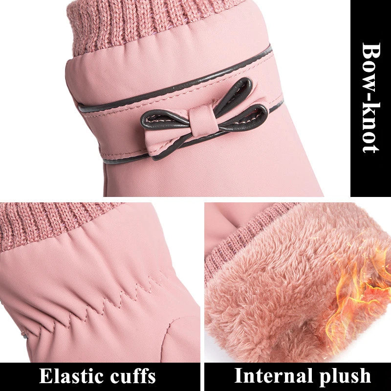 Winter Women's Thermal Touchscreen Gloves - Fleece Lined, Waterproof, Full-Finger Hand Warmers