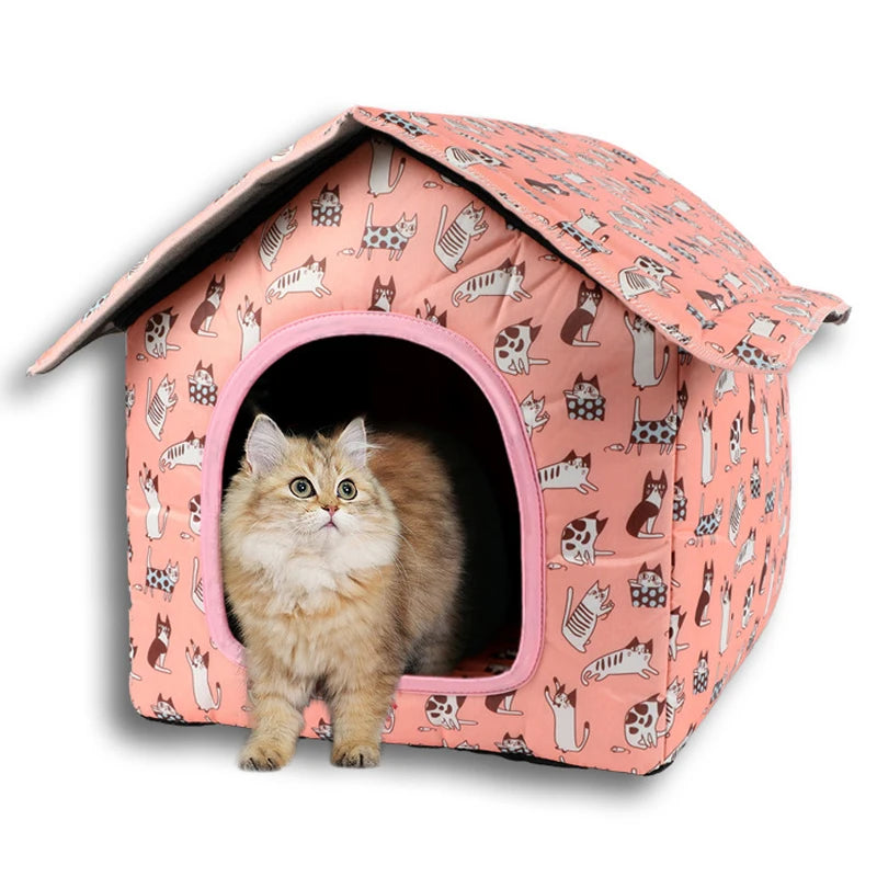 Cozy Outdoor Cat Villa Shelter – Ultimate Comfort for Outdoor Adventures