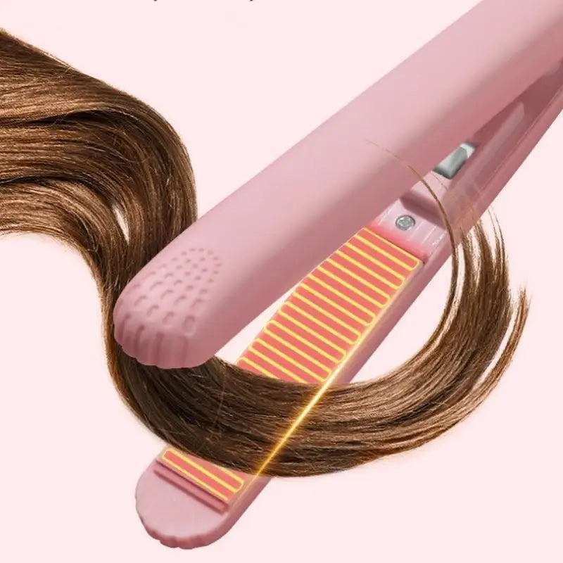 Multi-Color Ceramic Plates, Quick Heating, Non-Damaging, with Bangs Clip for Straightening & Curling