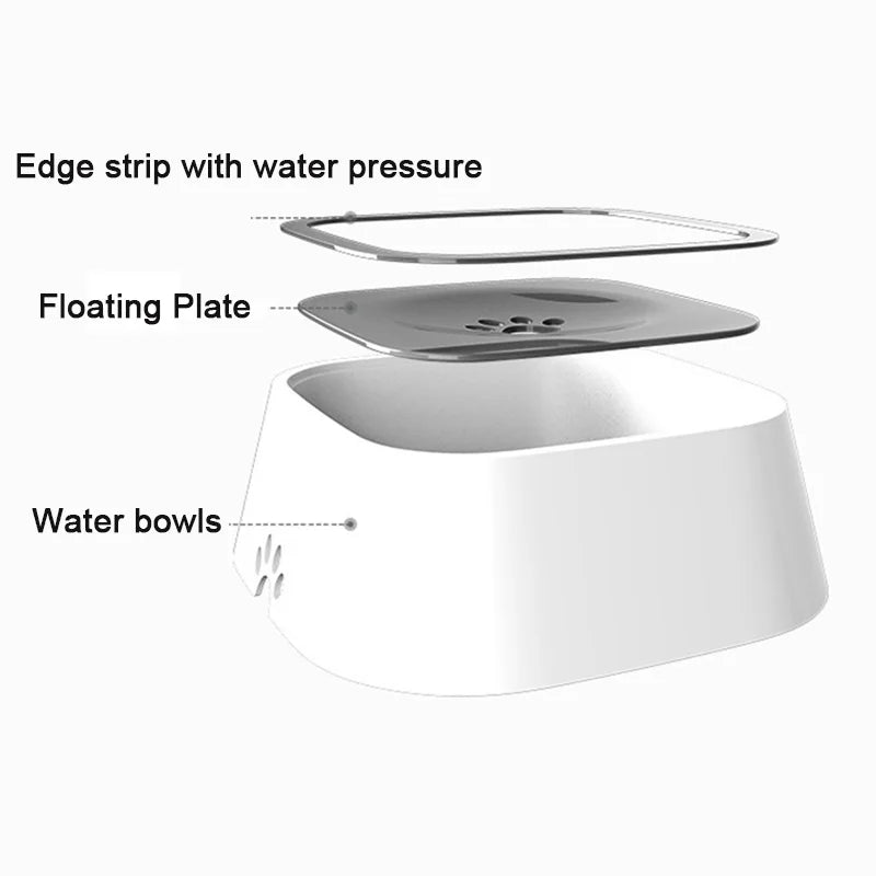 Non-Spill Floating Dog Water Bowl - Anti-Overflow Plastic Cat & Dog Drinking Dispenser