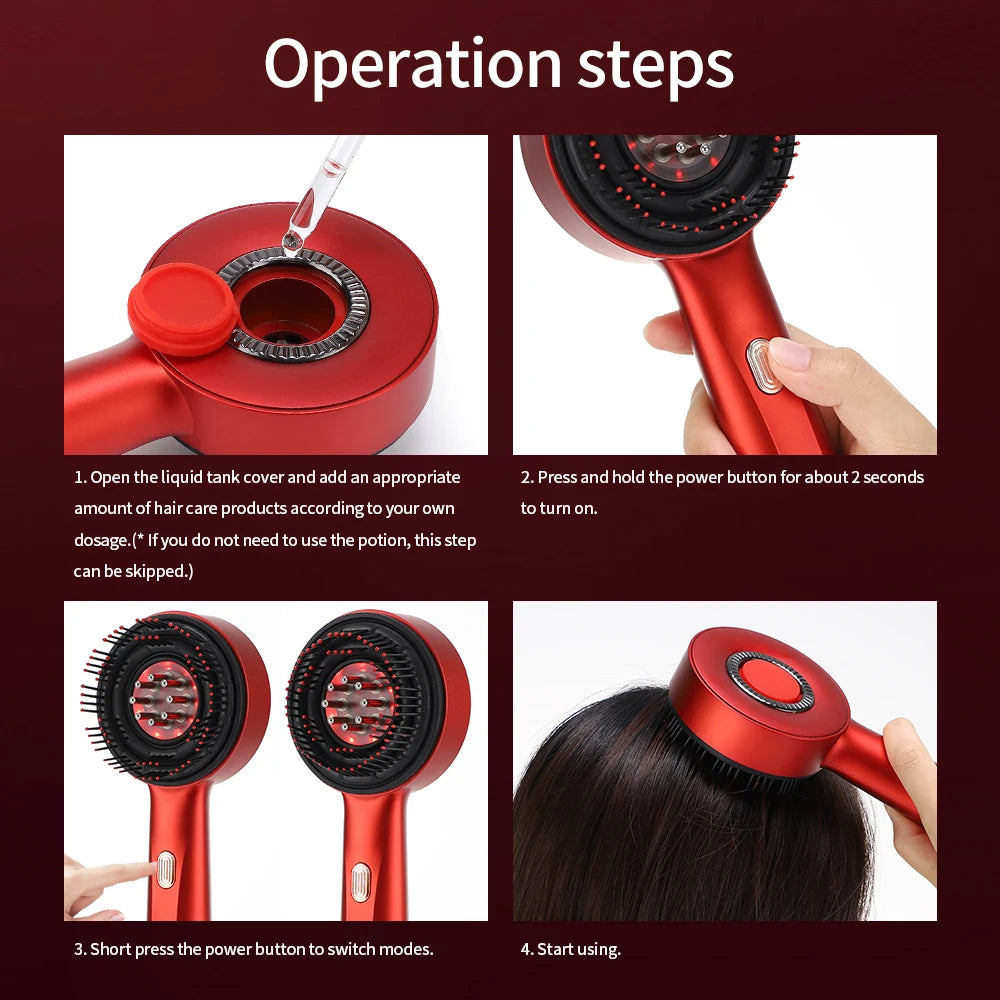 Electric Red Light Massage Comb | Hair Growth & Scalp Care Solution