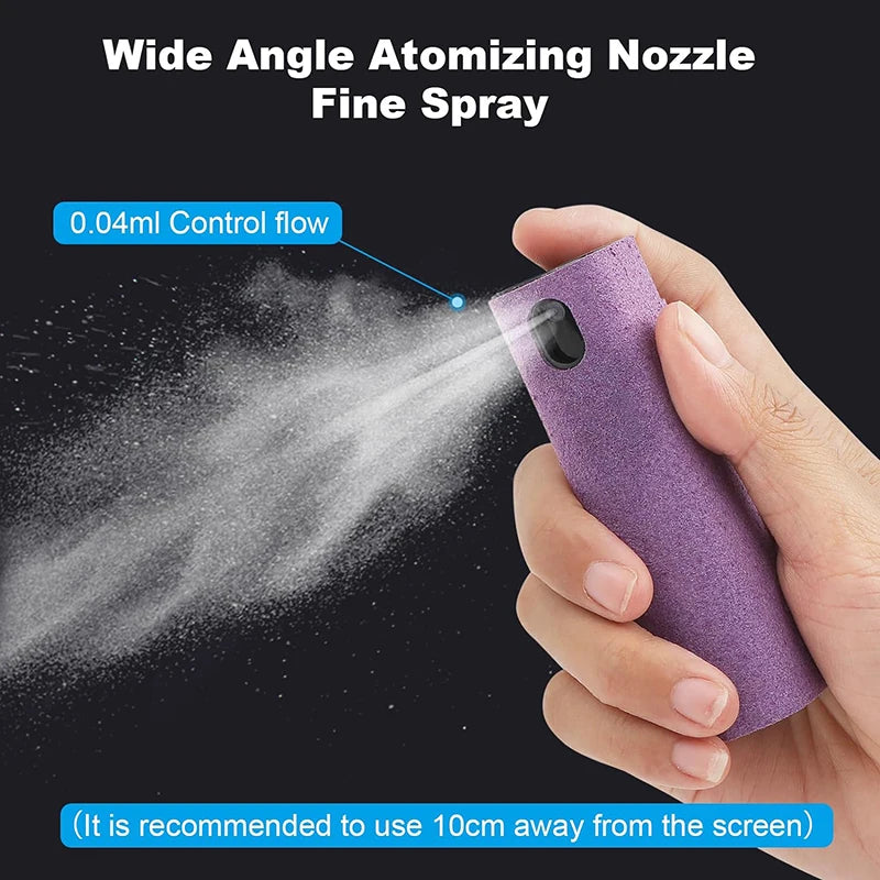 2-in-1 Screen Cleaner Spray Bottle with Microfiber Cloth Ultimate Cleaning Solution for Phones