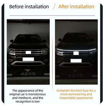 150cm LED Car Hood Decorative Daytime Running Light - 12V DRL Ambient Lamp with Scan Start
