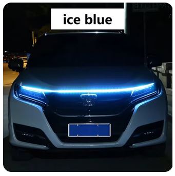 150cm LED Car Hood Decorative Daytime Running Light - 12V DRL Ambient Lamp with Scan Start