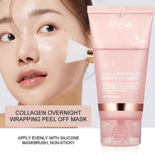Collagen Overnight Wrapping Peel-Off Facial Mask - Deep Hydration Korean Night Care Mask Cream 75ml