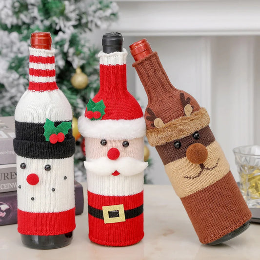 Festive Wine Bottle Covers Set
