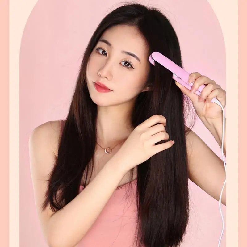 Multi-Color Ceramic Plates, Quick Heating, Non-Damaging, with Bangs Clip for Straightening & Curling