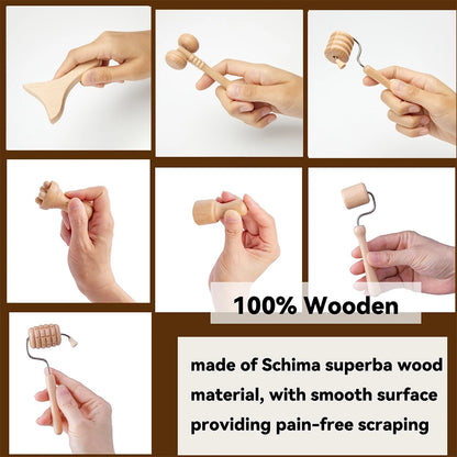 Wooden Face Lifting Massager Kit