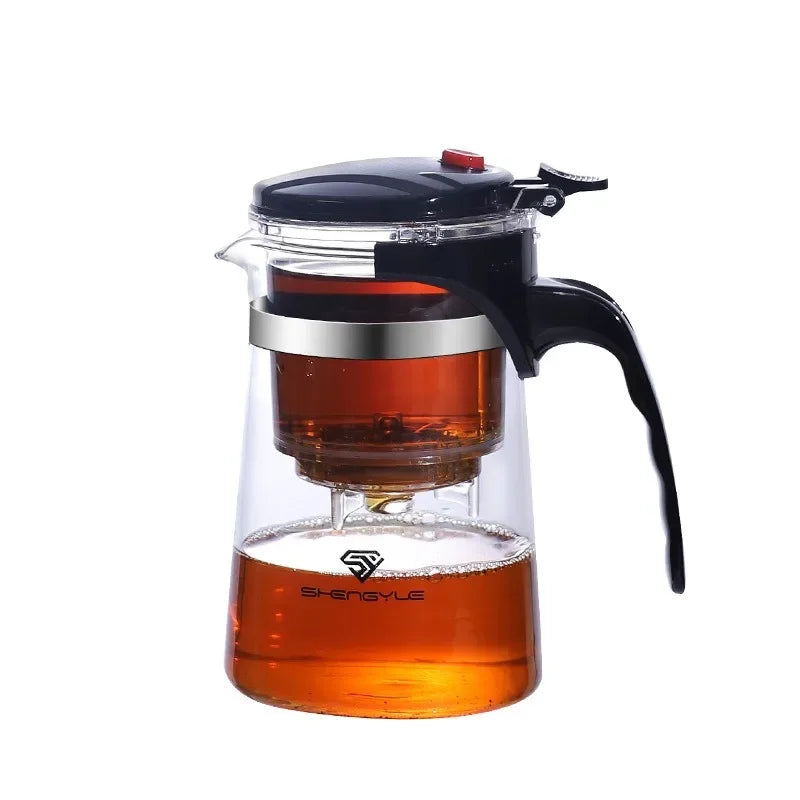 Elegant Crystal Clear Glass Teapot Set - Durable, Heat-Resistant Tea Maker with Infuser for Loose Leaf & Blooming Tea