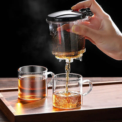 Elegant Crystal Clear Glass Teapot Set - Durable, Heat-Resistant Tea Maker with Infuser for Loose Leaf & Blooming Tea