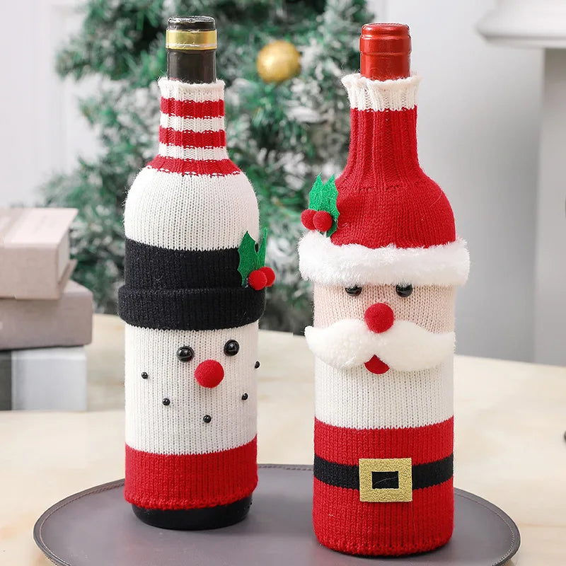 Festive Wine Bottle Covers Set