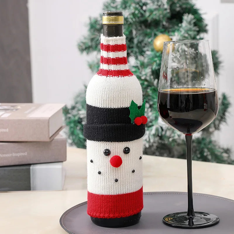 Festive Wine Bottle Covers Set