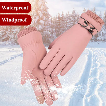 Winter Women's Thermal Touchscreen Gloves - Fleece Lined, Waterproof, Full-Finger Hand Warmers