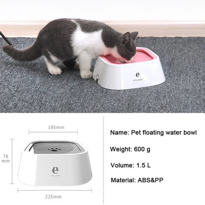 Non-Spill Floating Dog Water Bowl - Anti-Overflow Plastic Cat & Dog Drinking Dispenser