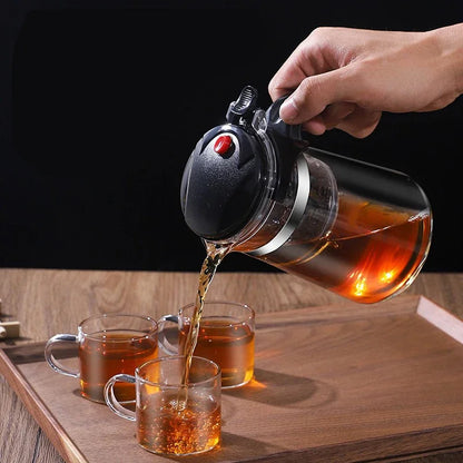Elegant Crystal Clear Glass Teapot Set - Durable, Heat-Resistant Tea Maker with Infuser for Loose Leaf & Blooming Tea